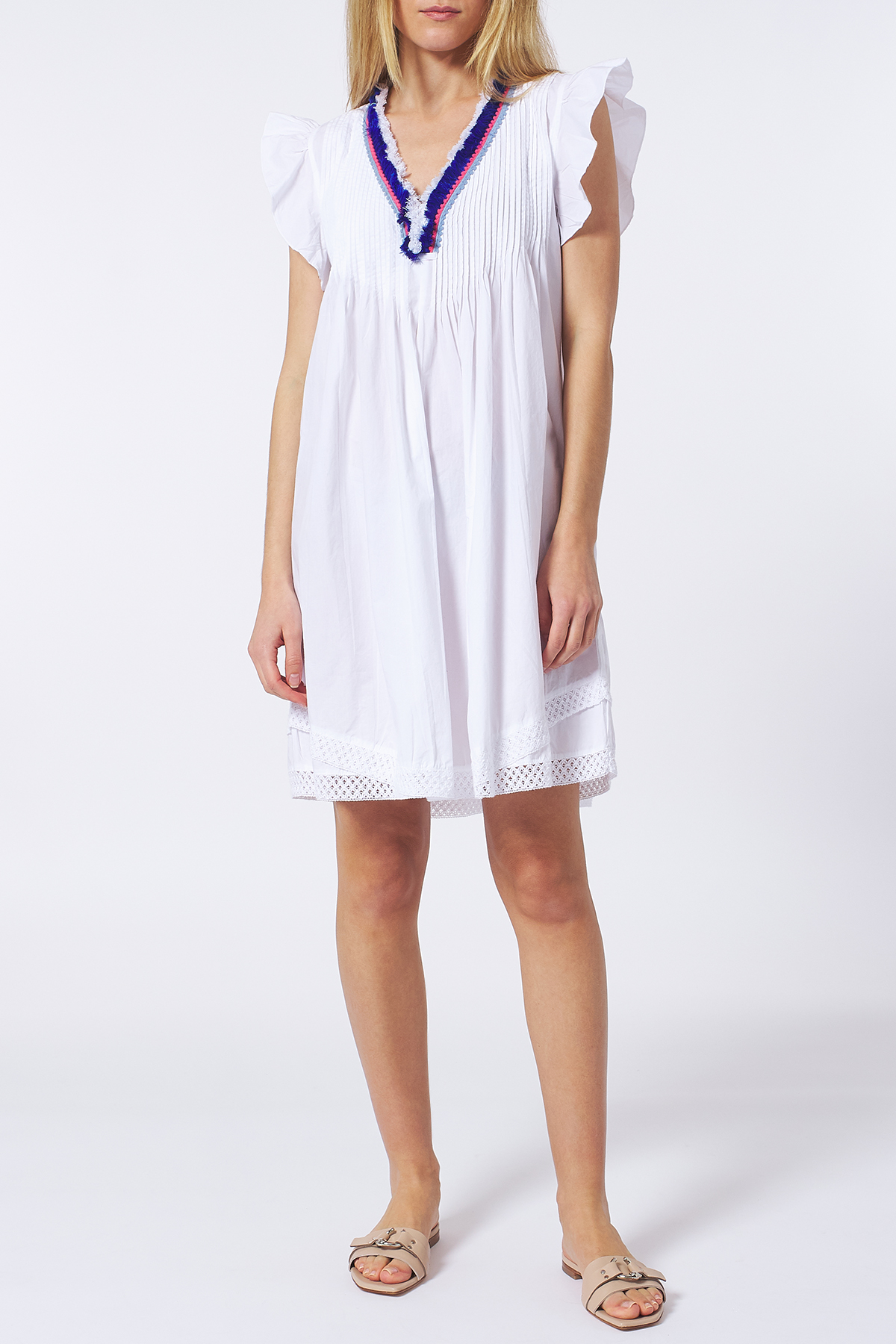 Kleid mit Fransendetails aus Baumwolle FLOWERS FOR FRIENDS Flowers