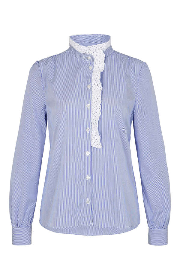 Bluse mit Spitzenbesatz