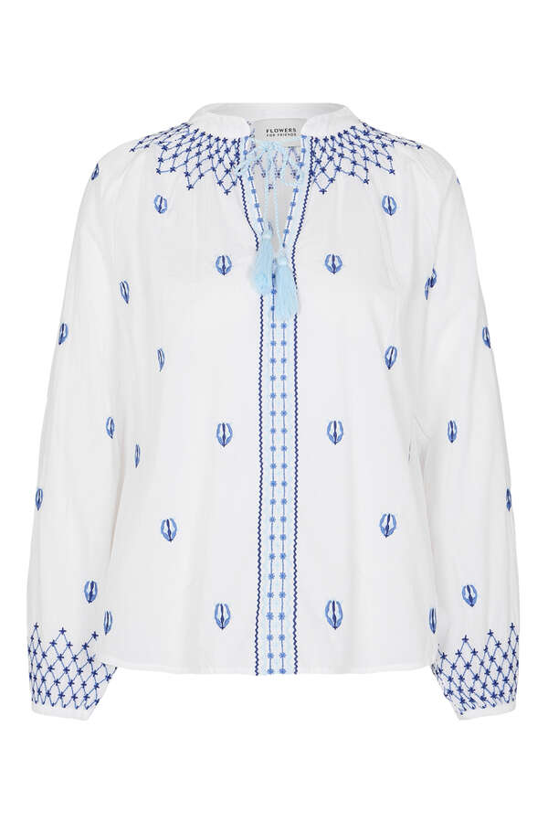 Bluse aus Baumwolle mit Stickerei