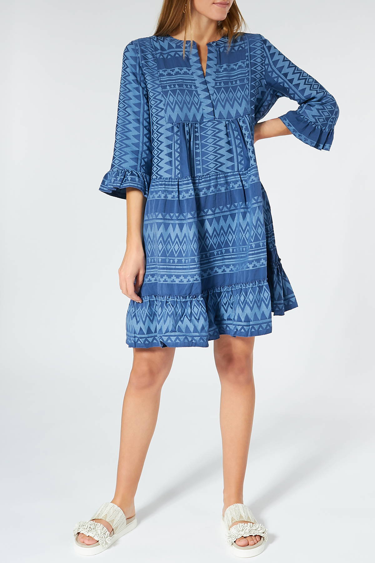 Knielanges Tunikakleid aus Baumwolle FLOWERS FOR FRIENDS Flowers